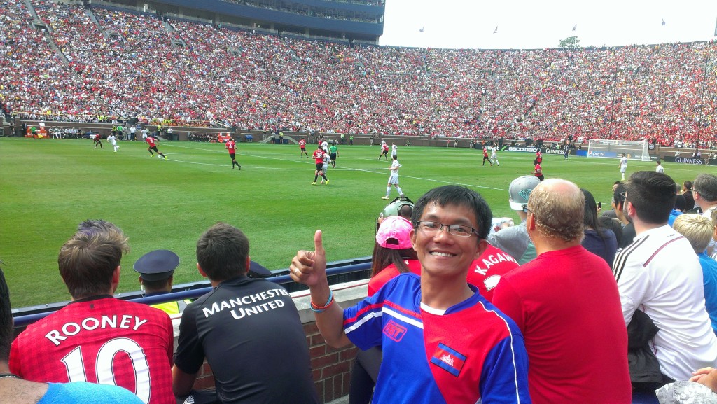 Chevrolet cup: Real Madrid Vs Manchester United, Michigan, USA, August 2, 2014. Break world soccer record: 109,318 attendants