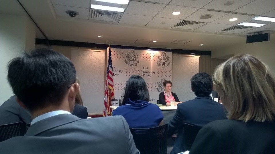 Soprach attended the meeting with US Embassy Officers in Tokyo, Tokyo, May 2015 by WSD/Pacific Forum CSIS Young Leaders