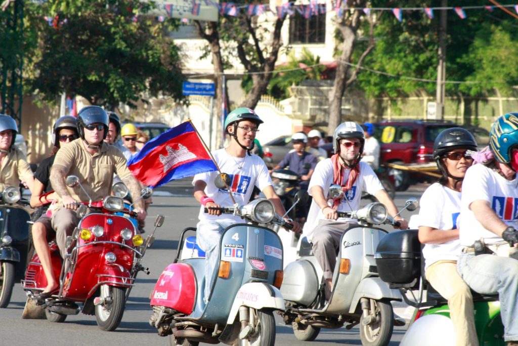 Vespa Rally in Phnom Penh to celebrate National Independence Day, 9 November 2009. Photo: Heng Chivoan, the Post