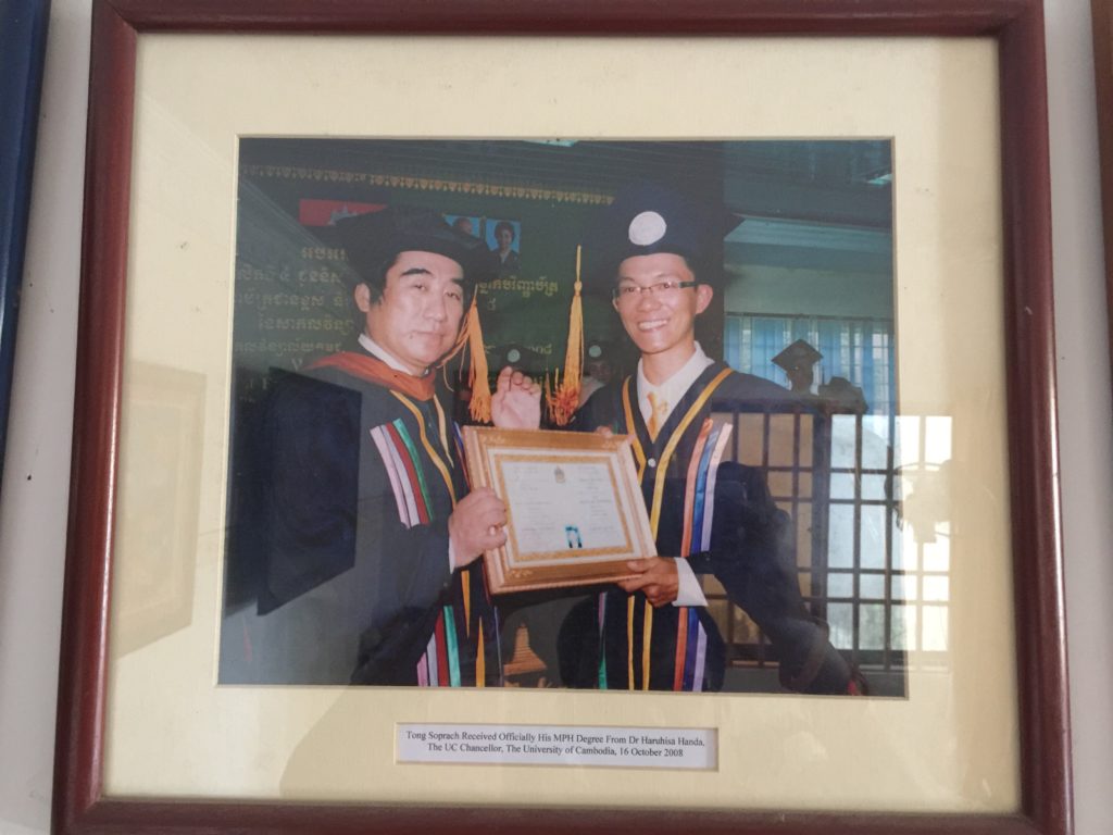 Tong Soprach received the Master Degree in Public Health from Dr. Haruhisa Handa, UC Chancellor in 2008
